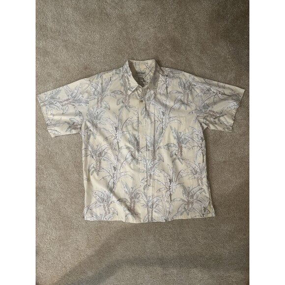 VTG Cooke Street 2XL Men's PULLOVER Hawaiian Shirt USA Floral Yellow Blue Dad - Picture 1 of 7